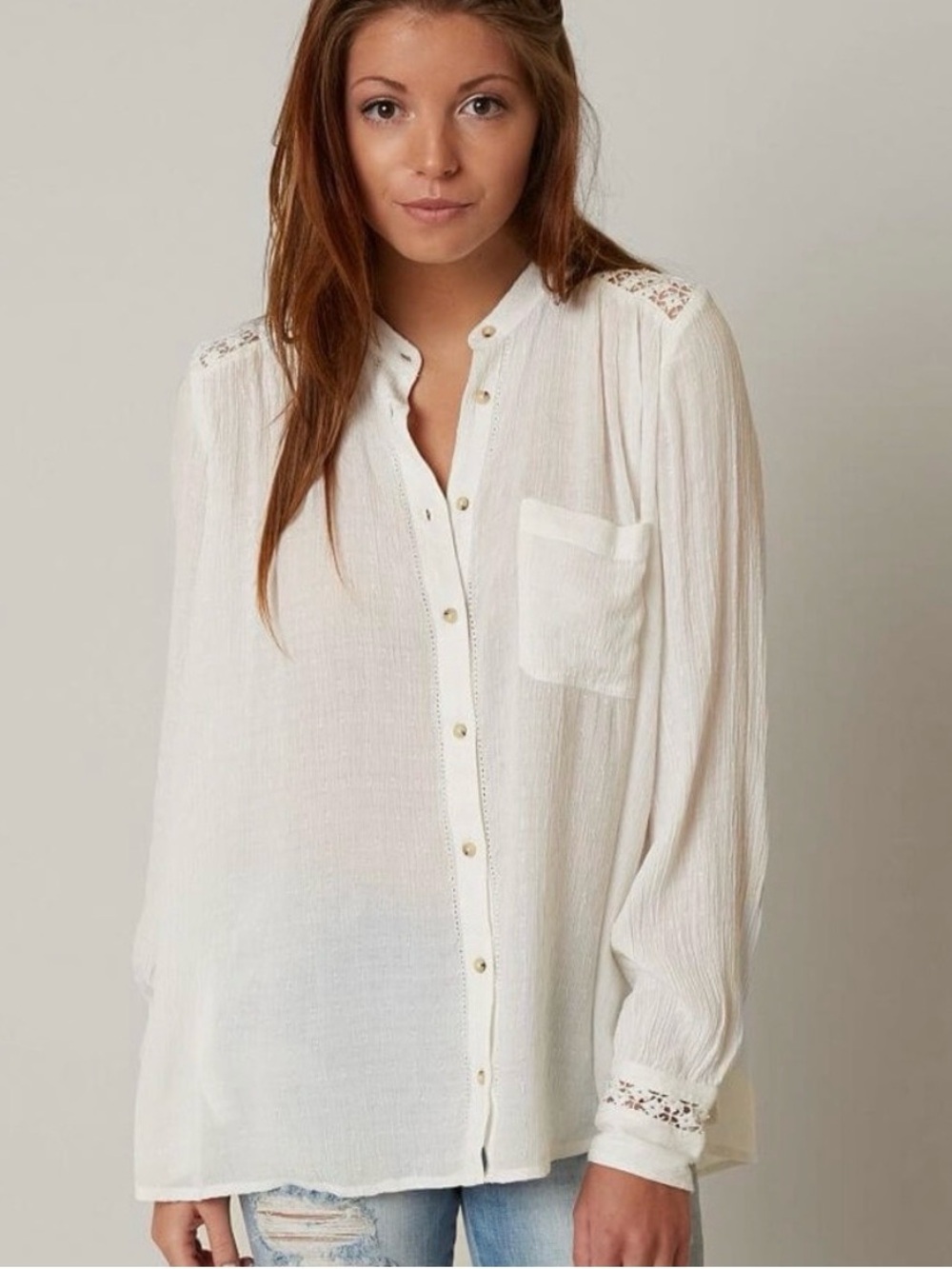 Free People The Best Shirt In Ivory Sz Medium